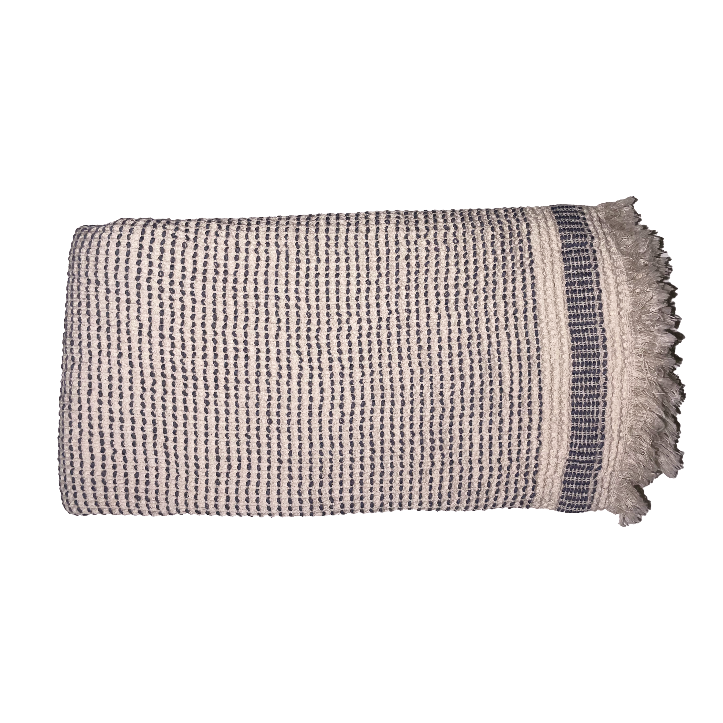Handdoek Waffle grijs-blauw