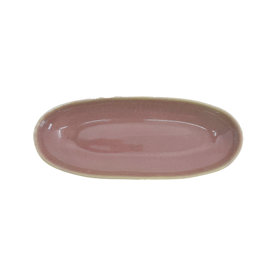 Assiette ovale rose