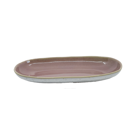 Assiette ovale rose