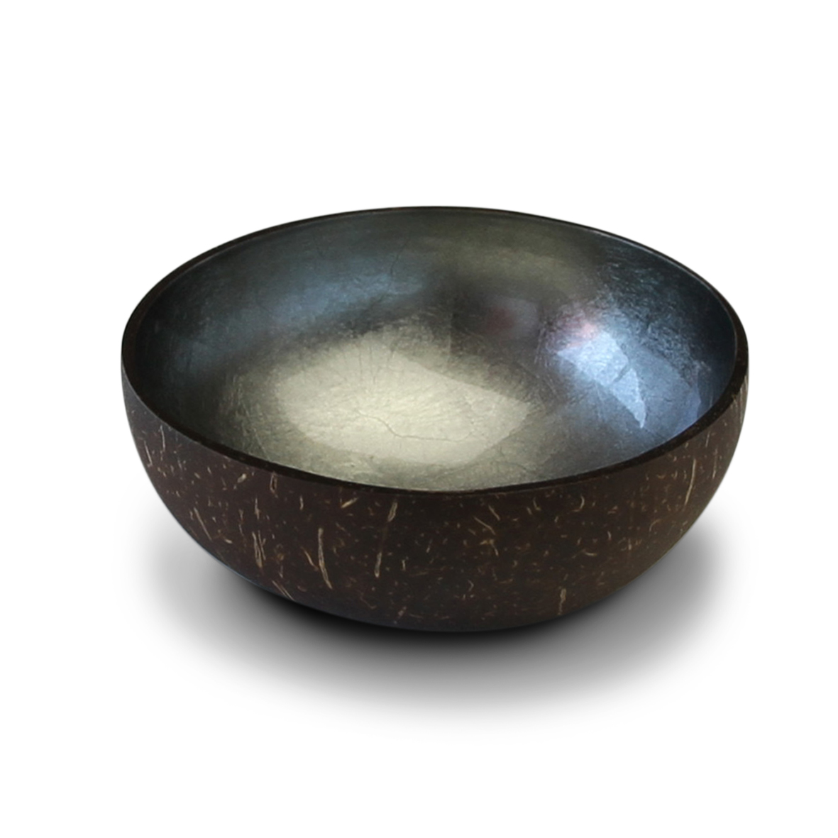 Coconut Bowl - Silver Metallic Leaf