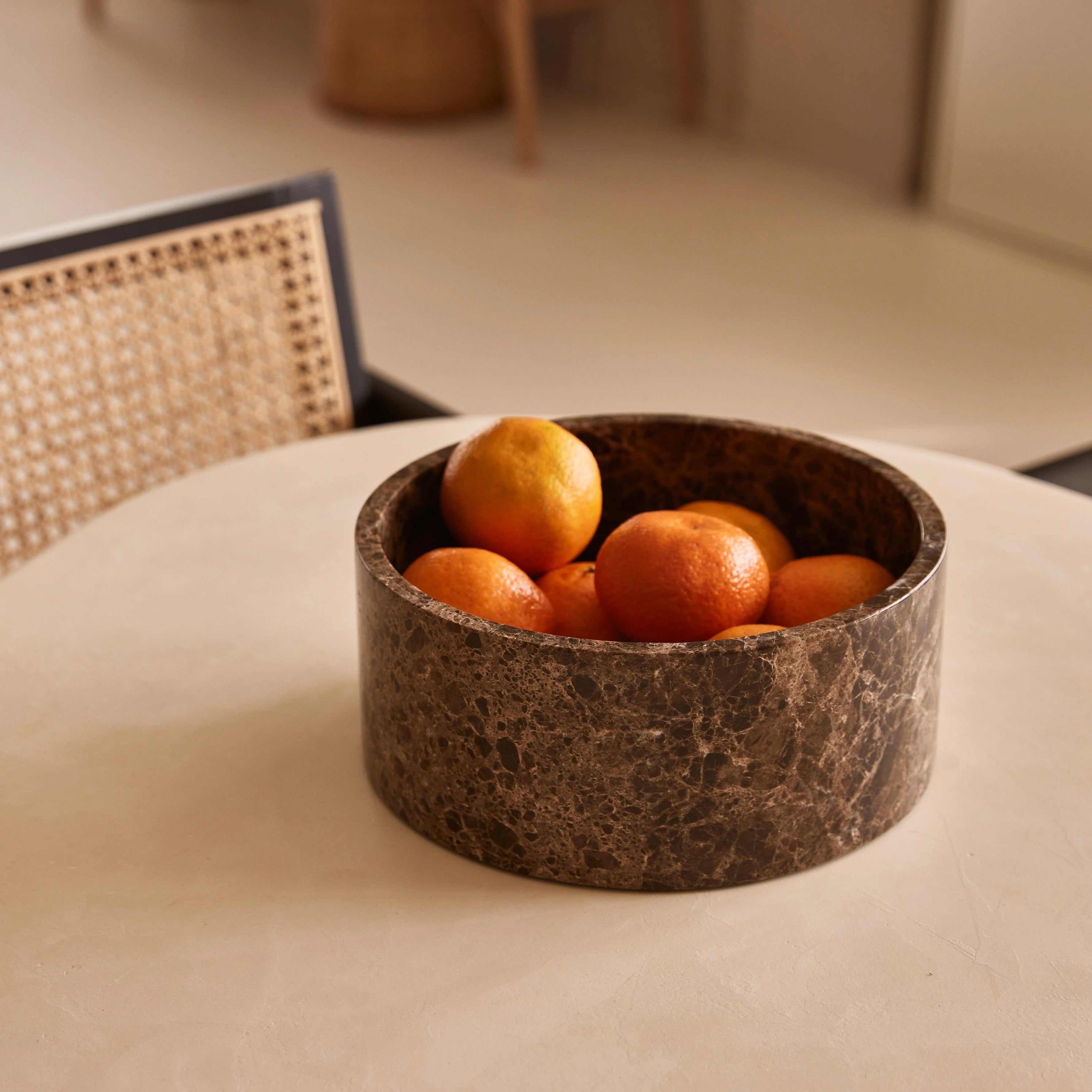 Fruit bowl Dark Emperador marble