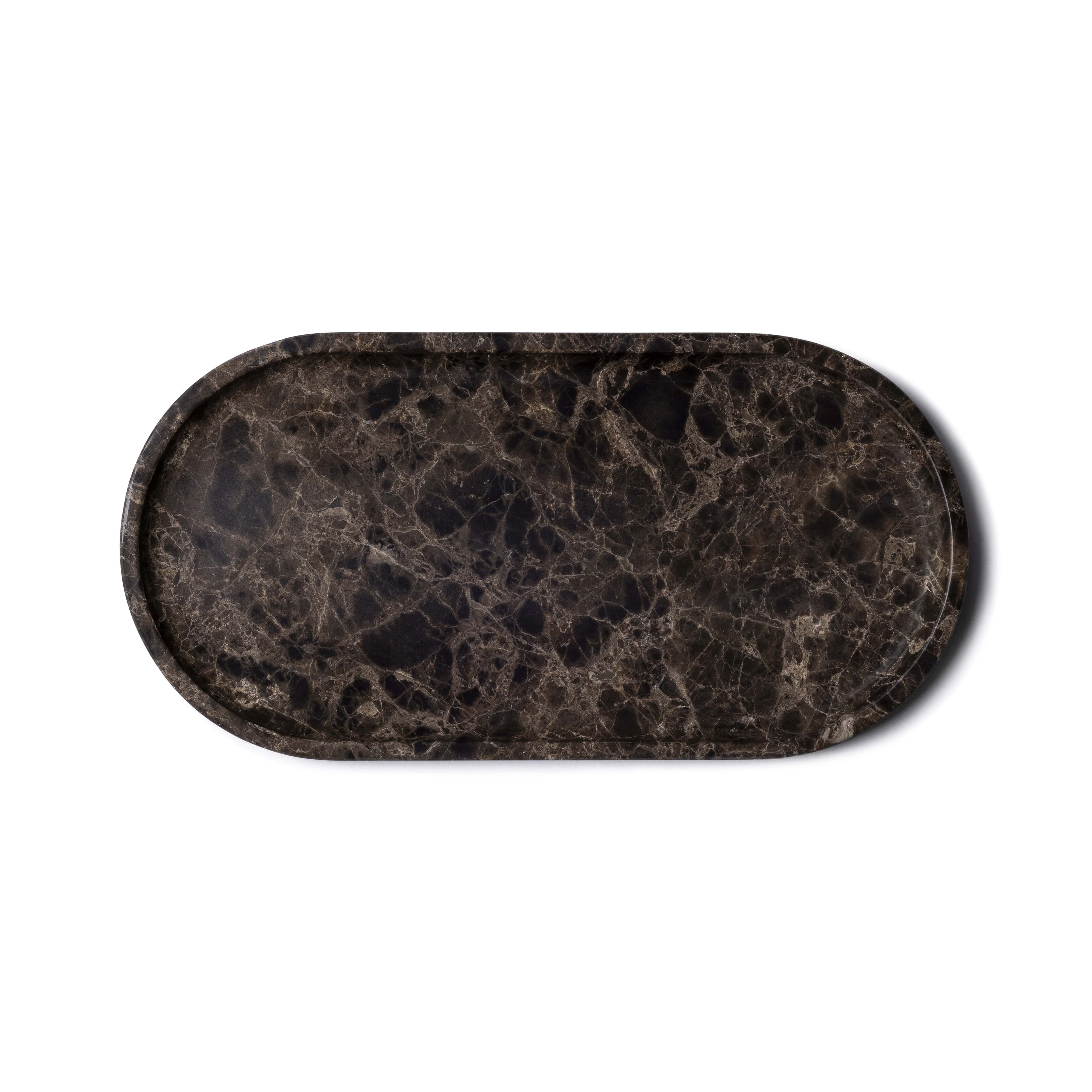 Oval tray Dark Emperador