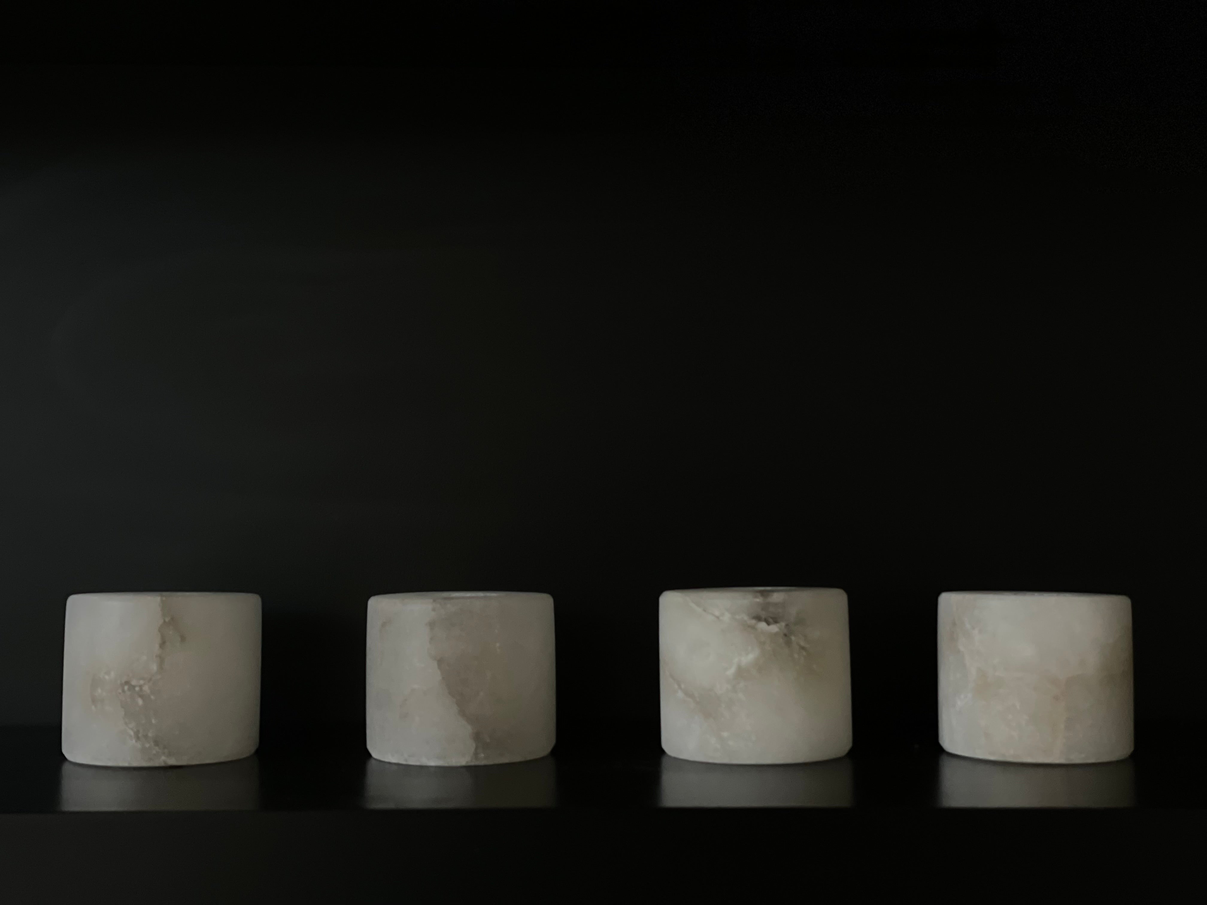 Candlestick alabaster white S