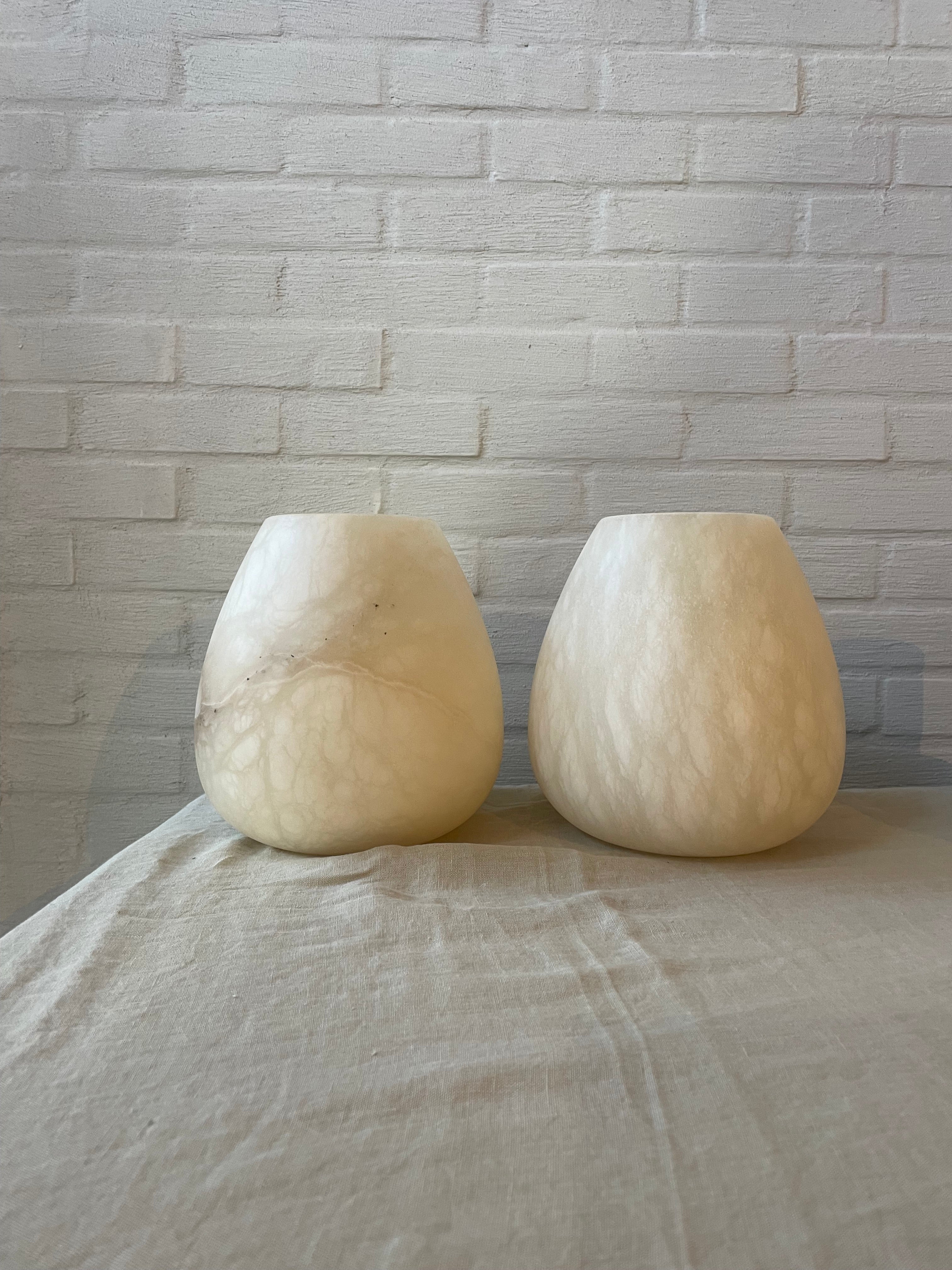 Candle holder alabaster beige L