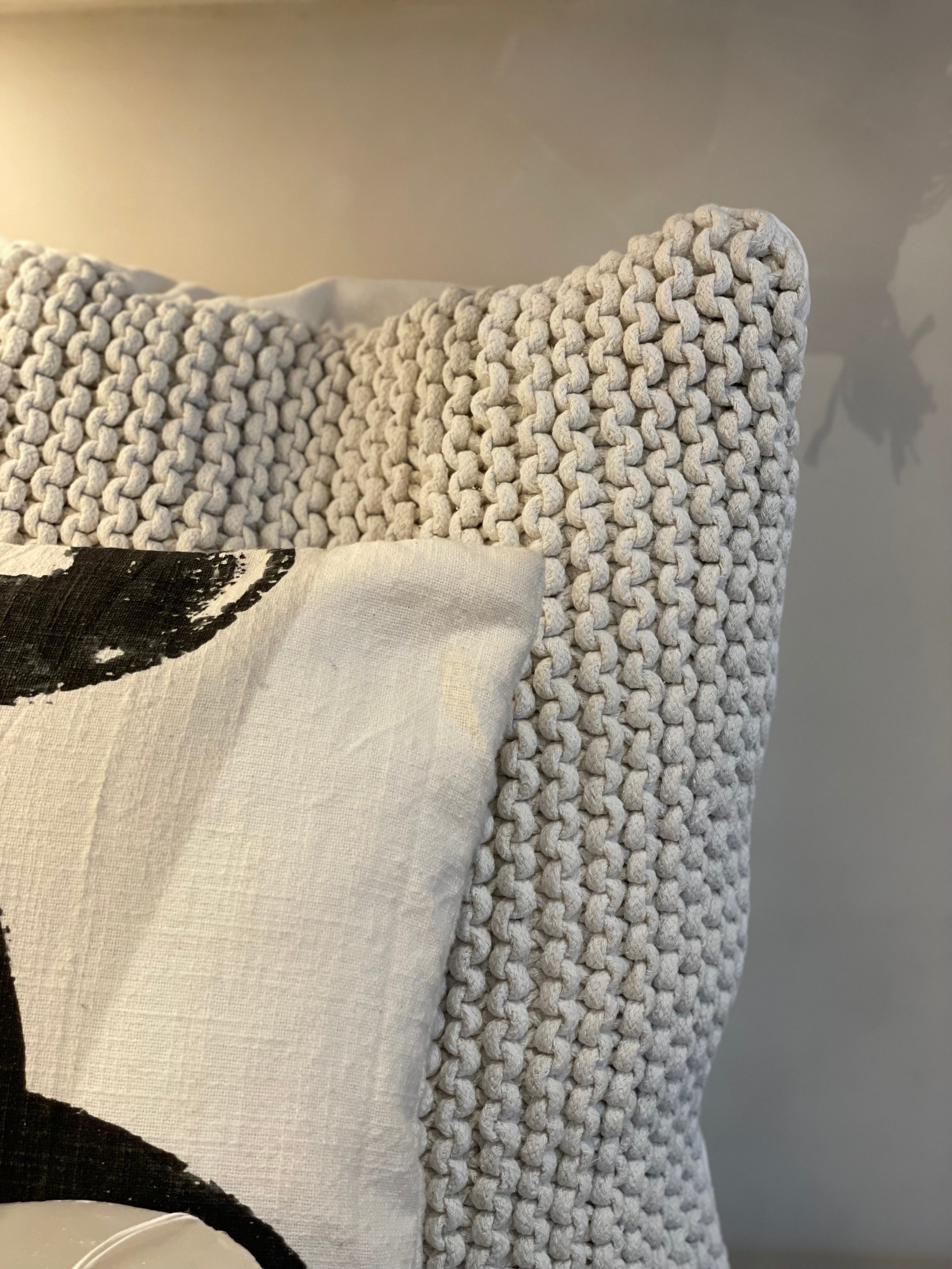 Coussin en corde large blanc