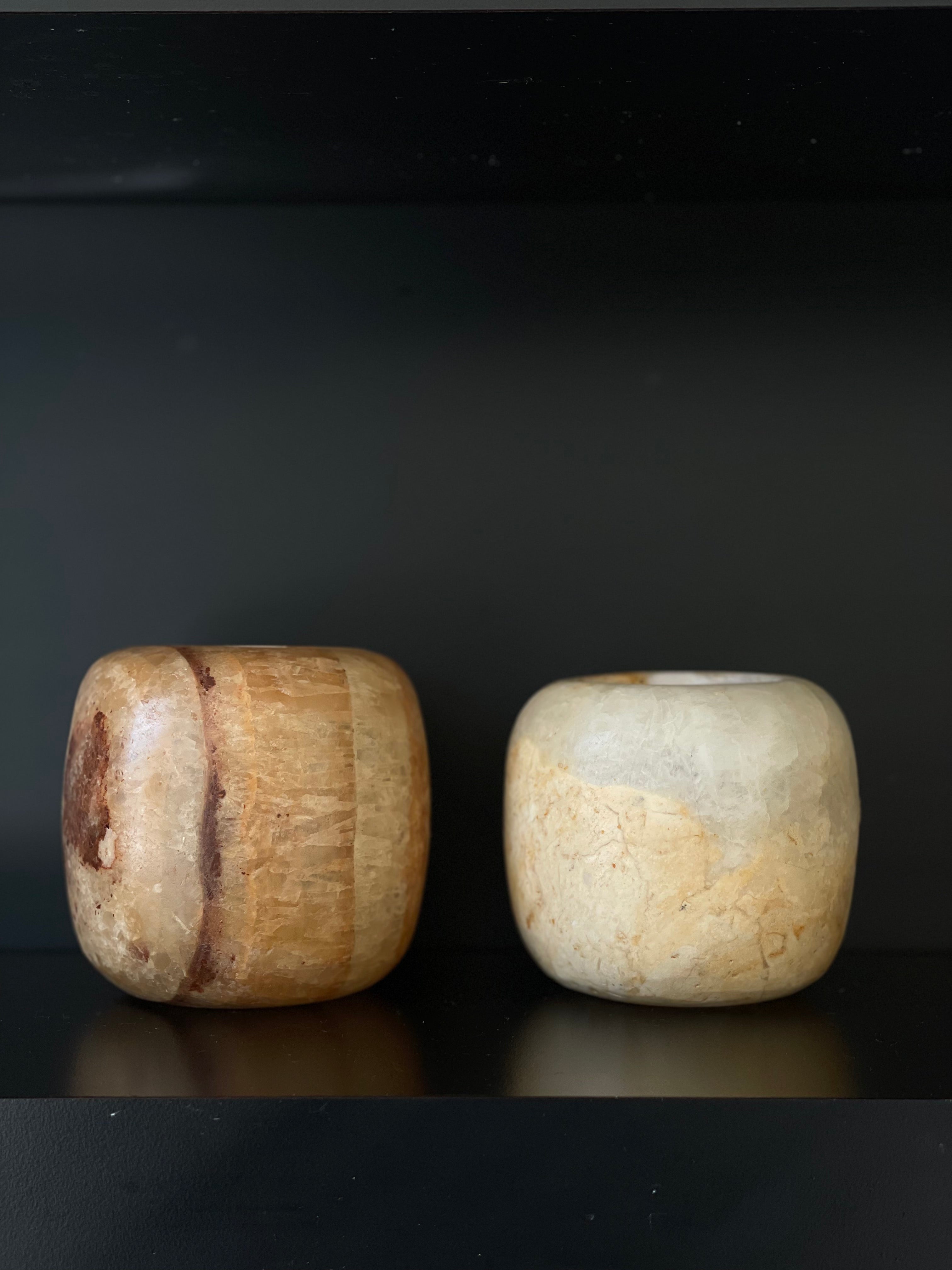 Set Egyptische albast N°5 - set van 2 - bolvorm