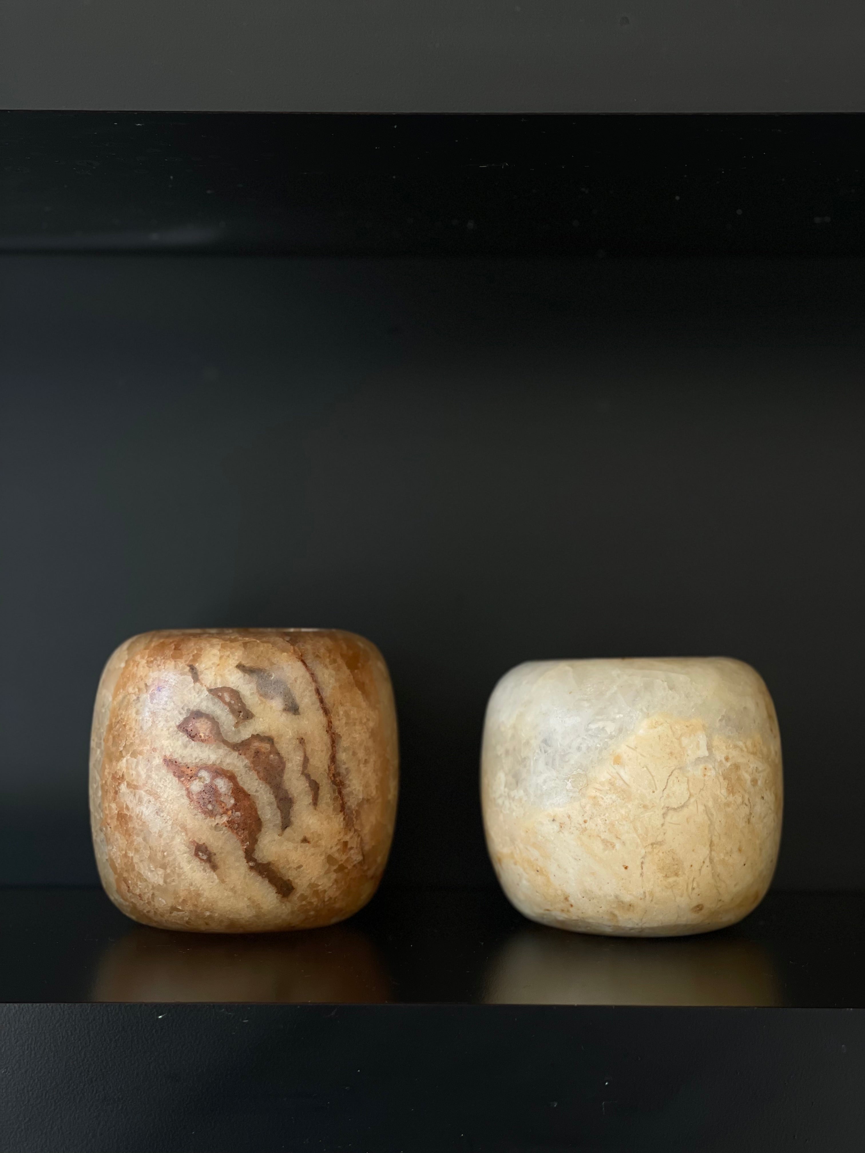 Set Egyptische albast N°5 - set van 2 - bolvorm