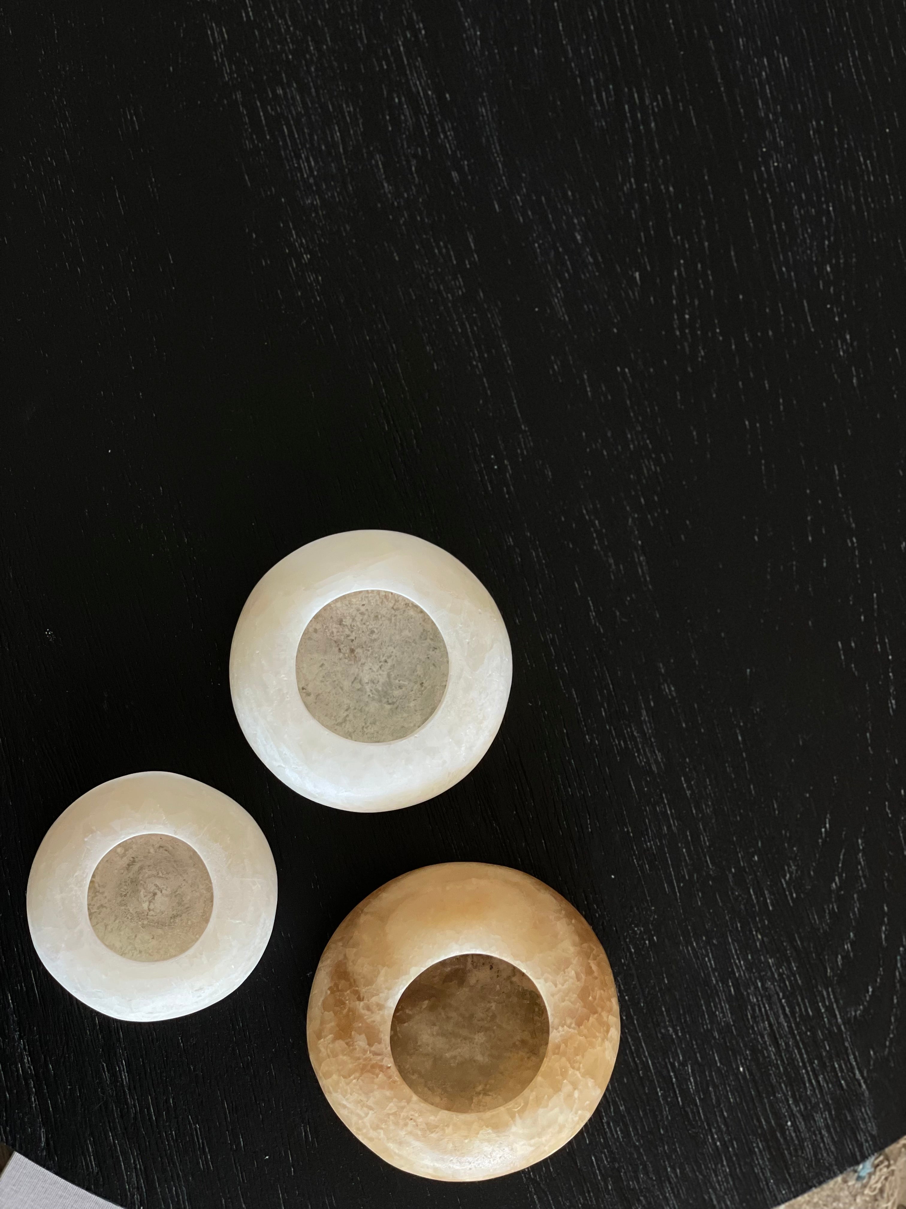 Set albâtre égyptien n° 11 - lot de 3 - forme halo