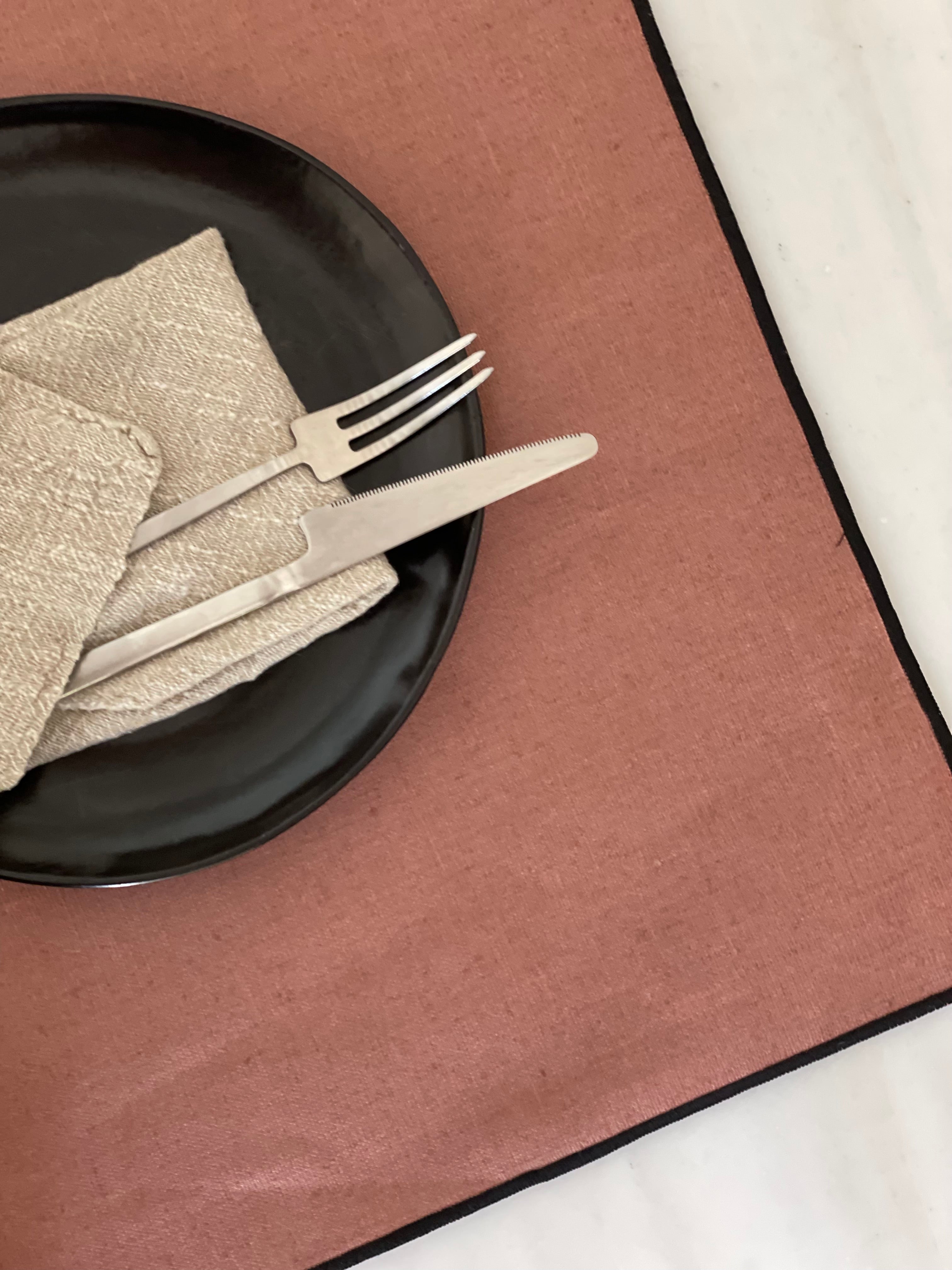 Placemats linen with coating - mochaccino - set of 4