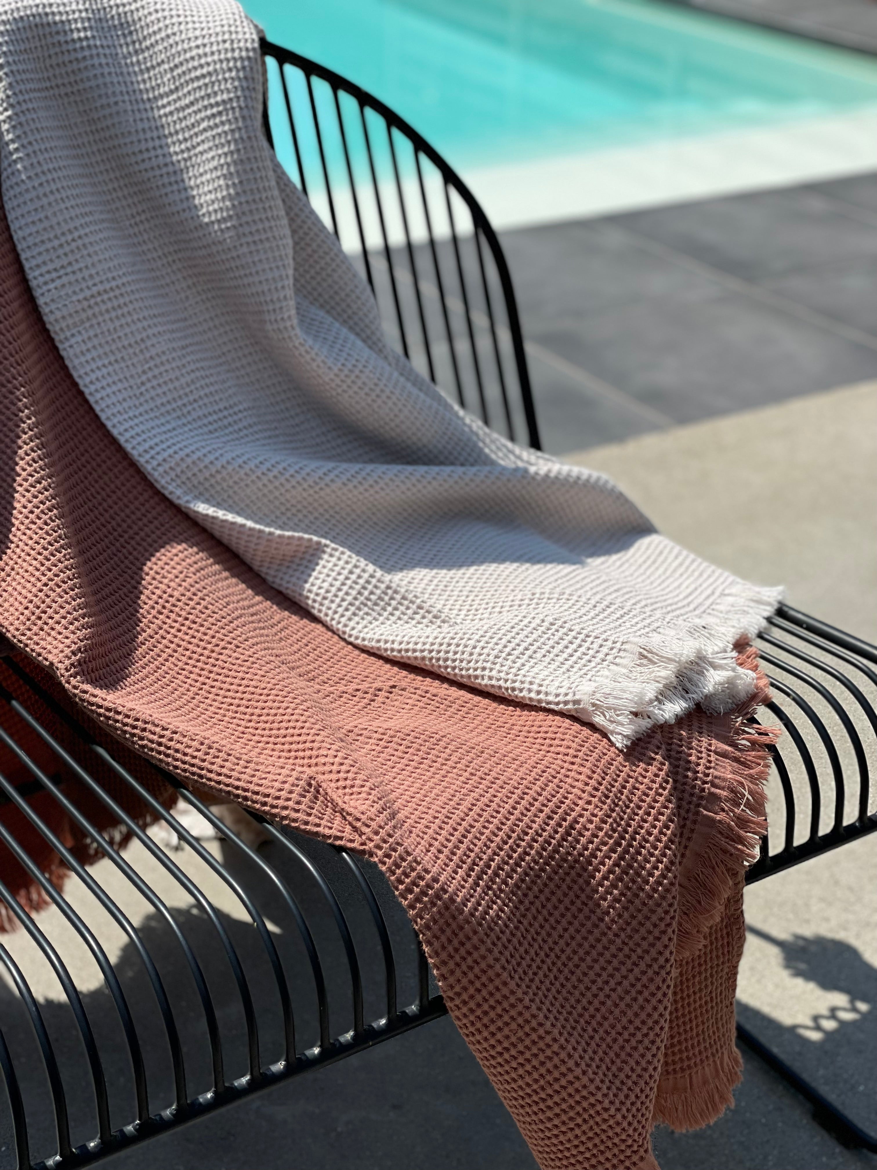 Serviette de bain Gaufre chalk