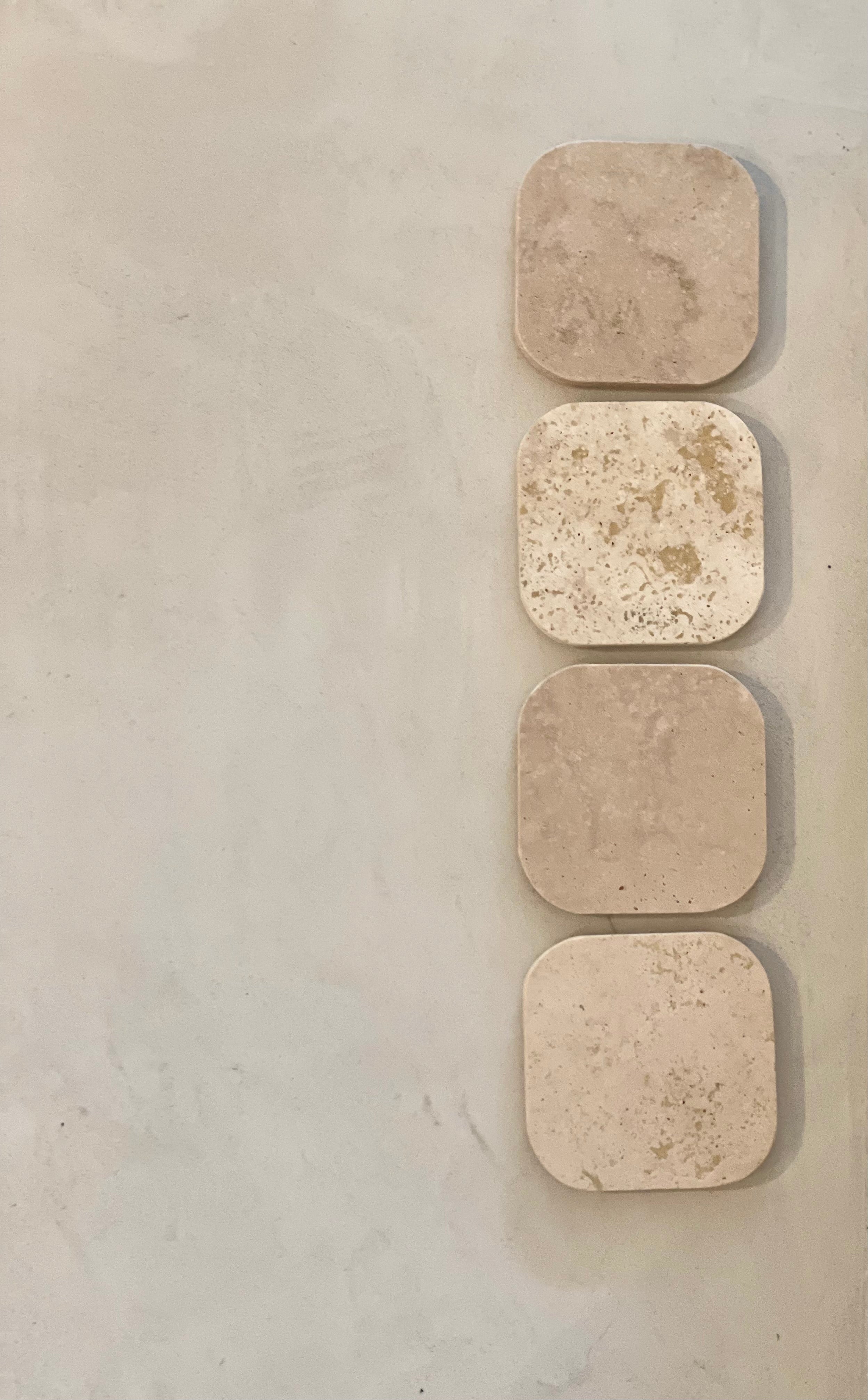 Glass coasters in Travertine - set of 4