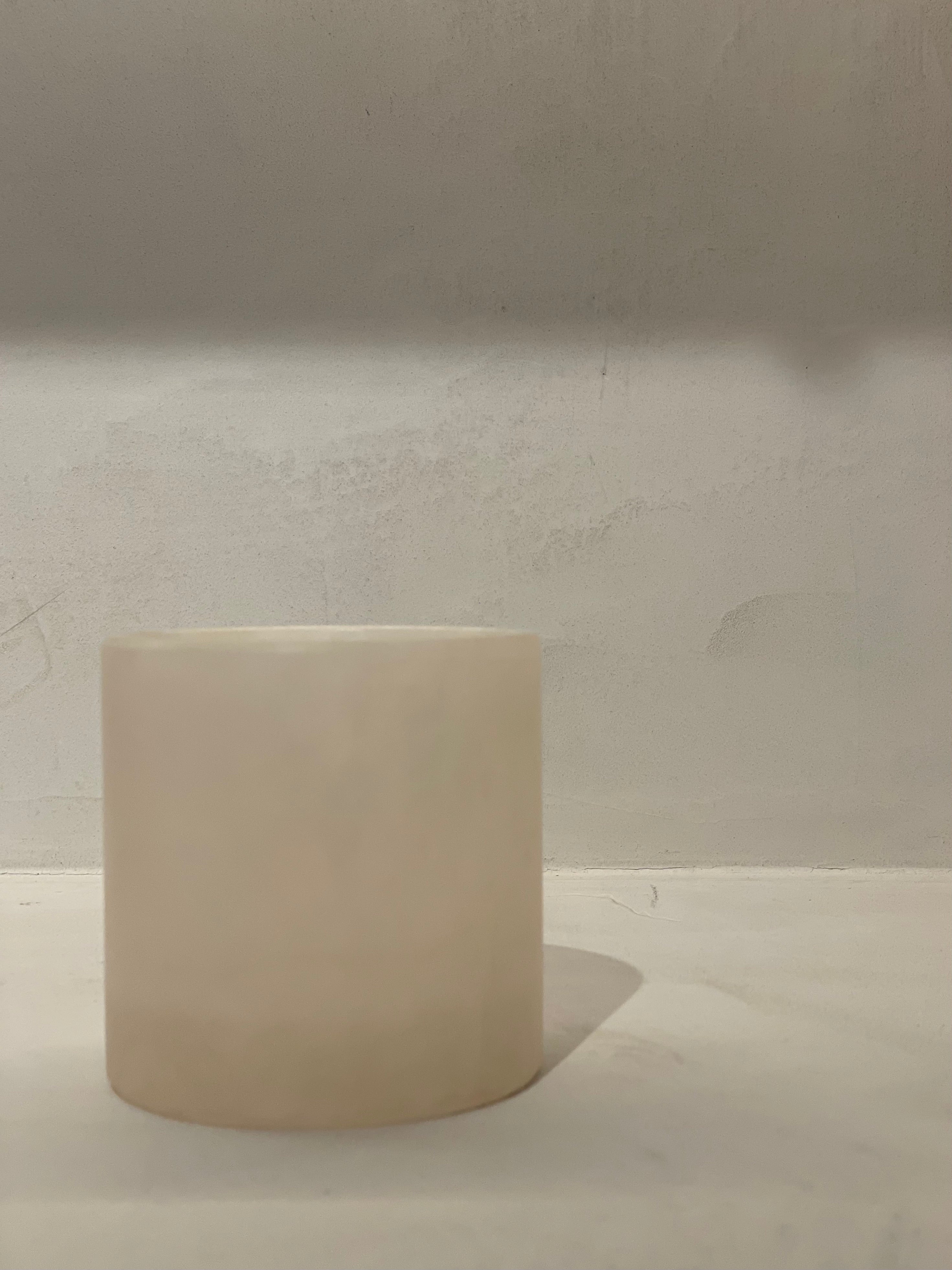 Candle holder alabaster beige S