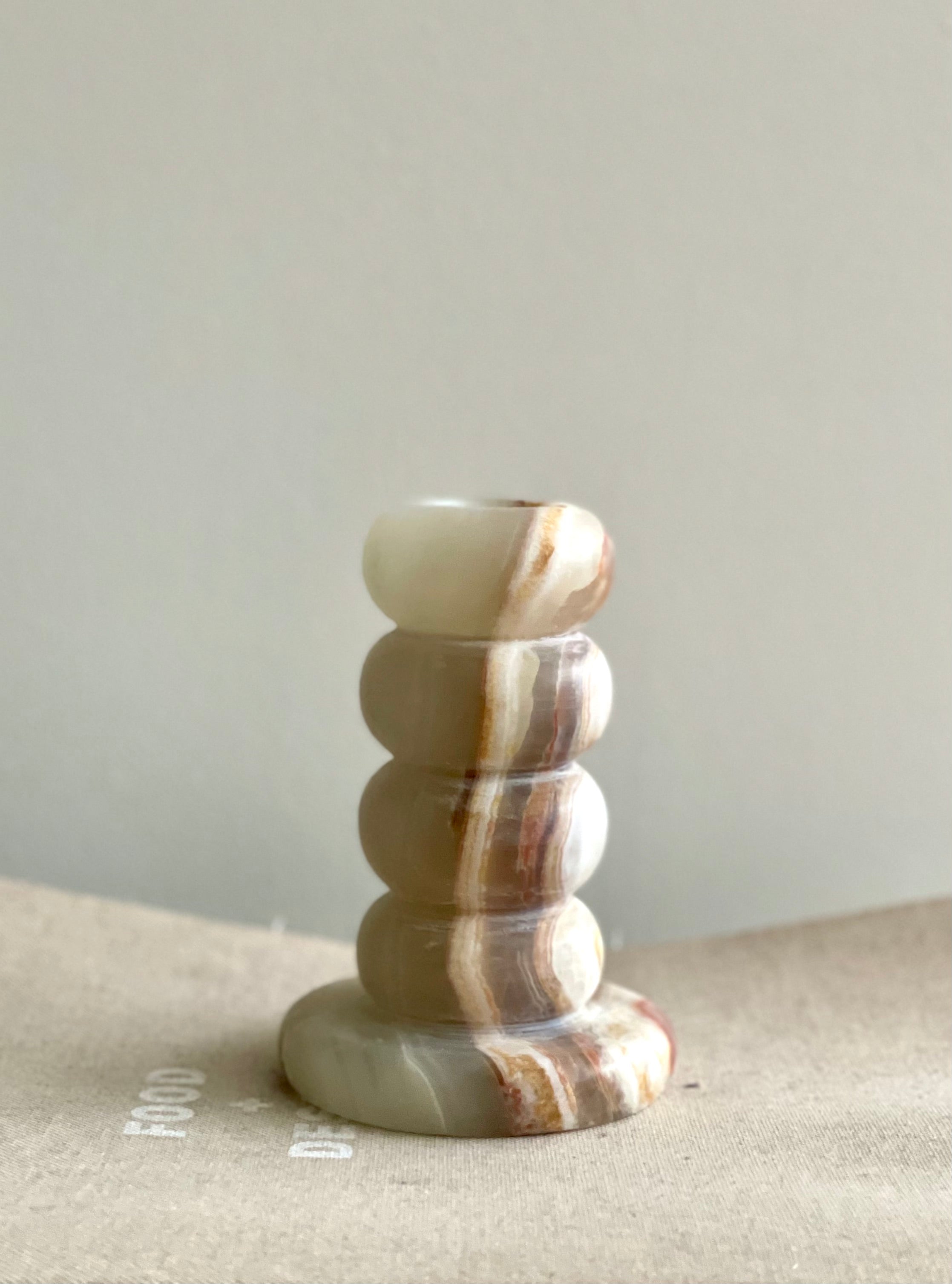 Candlestick onyx brown L