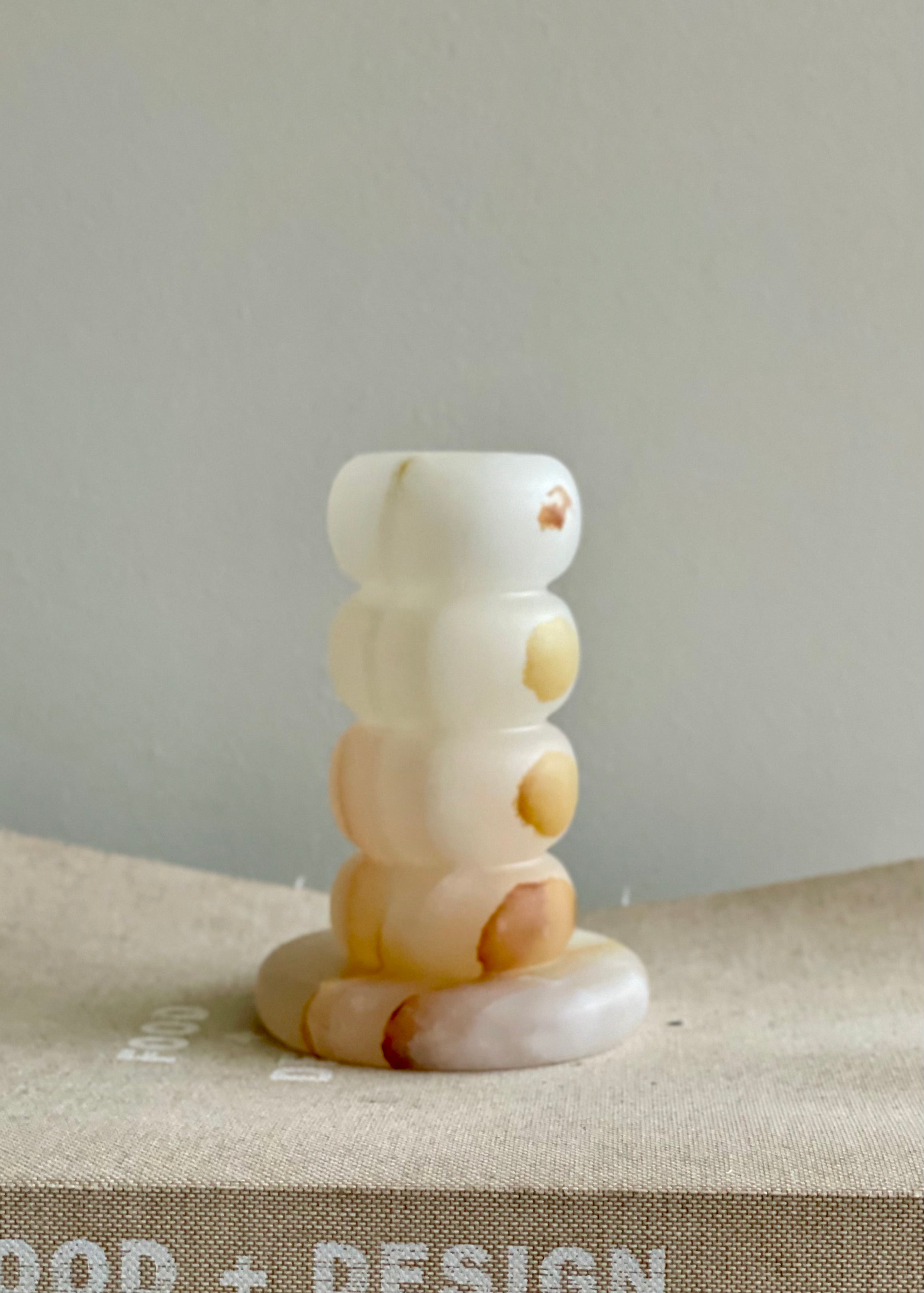 Candlestick onyx white L