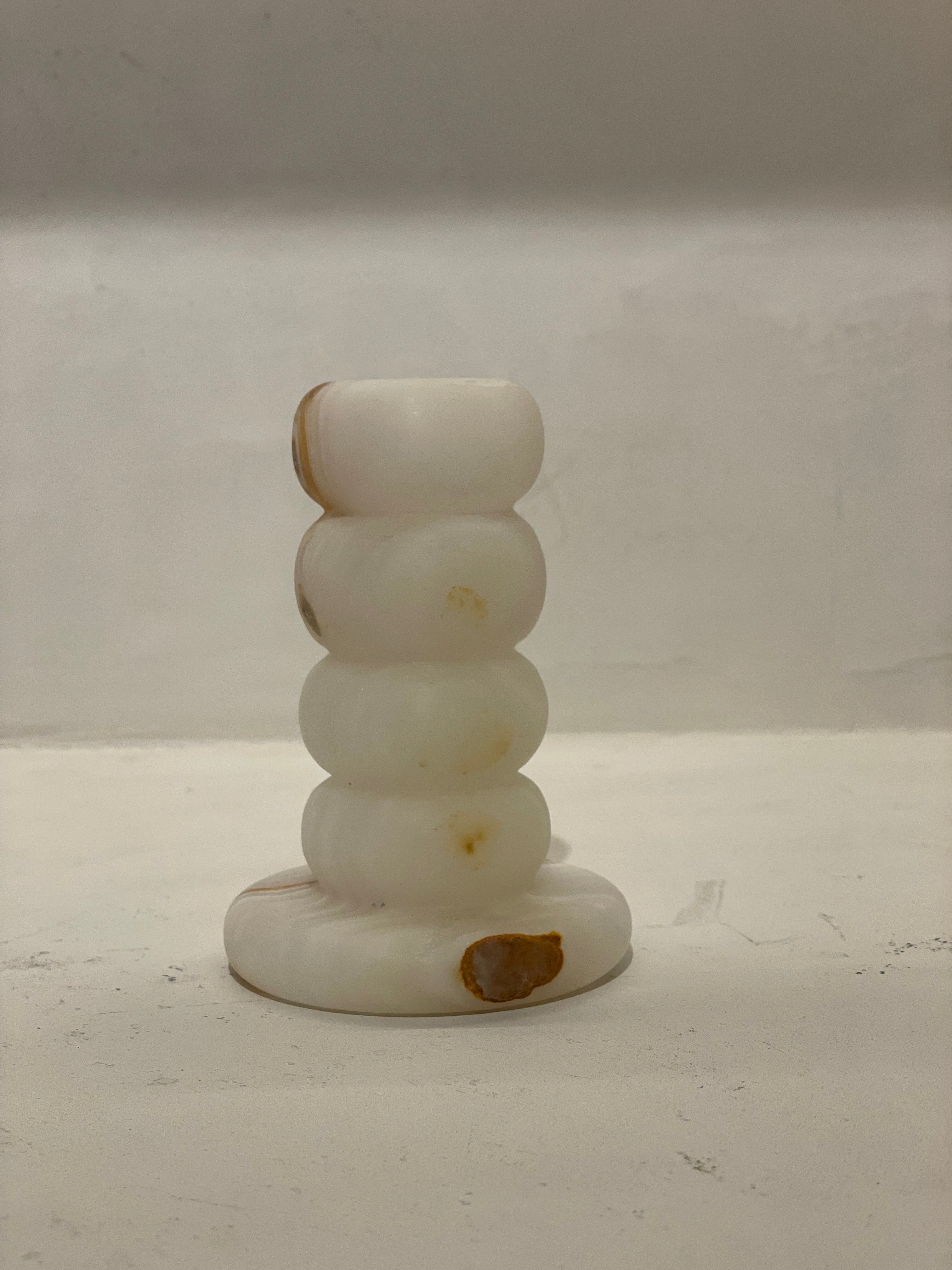 Candlestick onyx white L