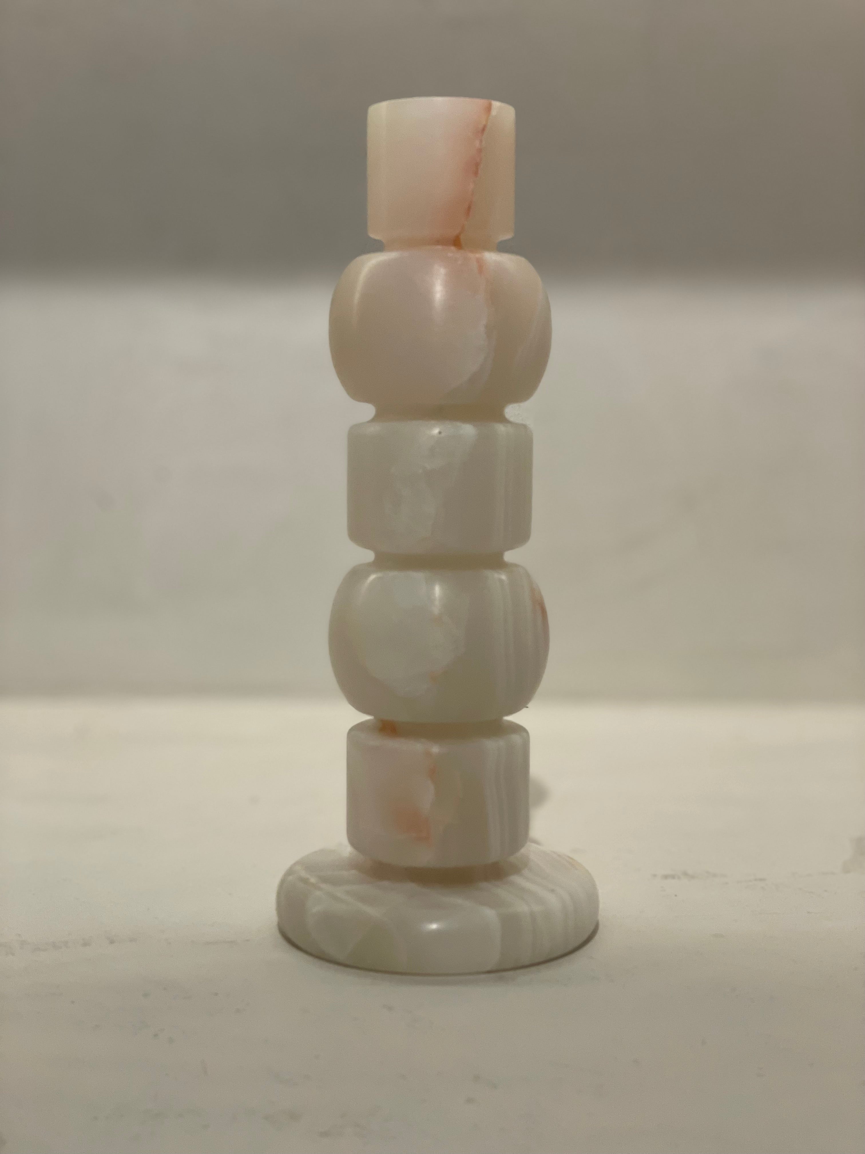 Candlestick onyx white XL