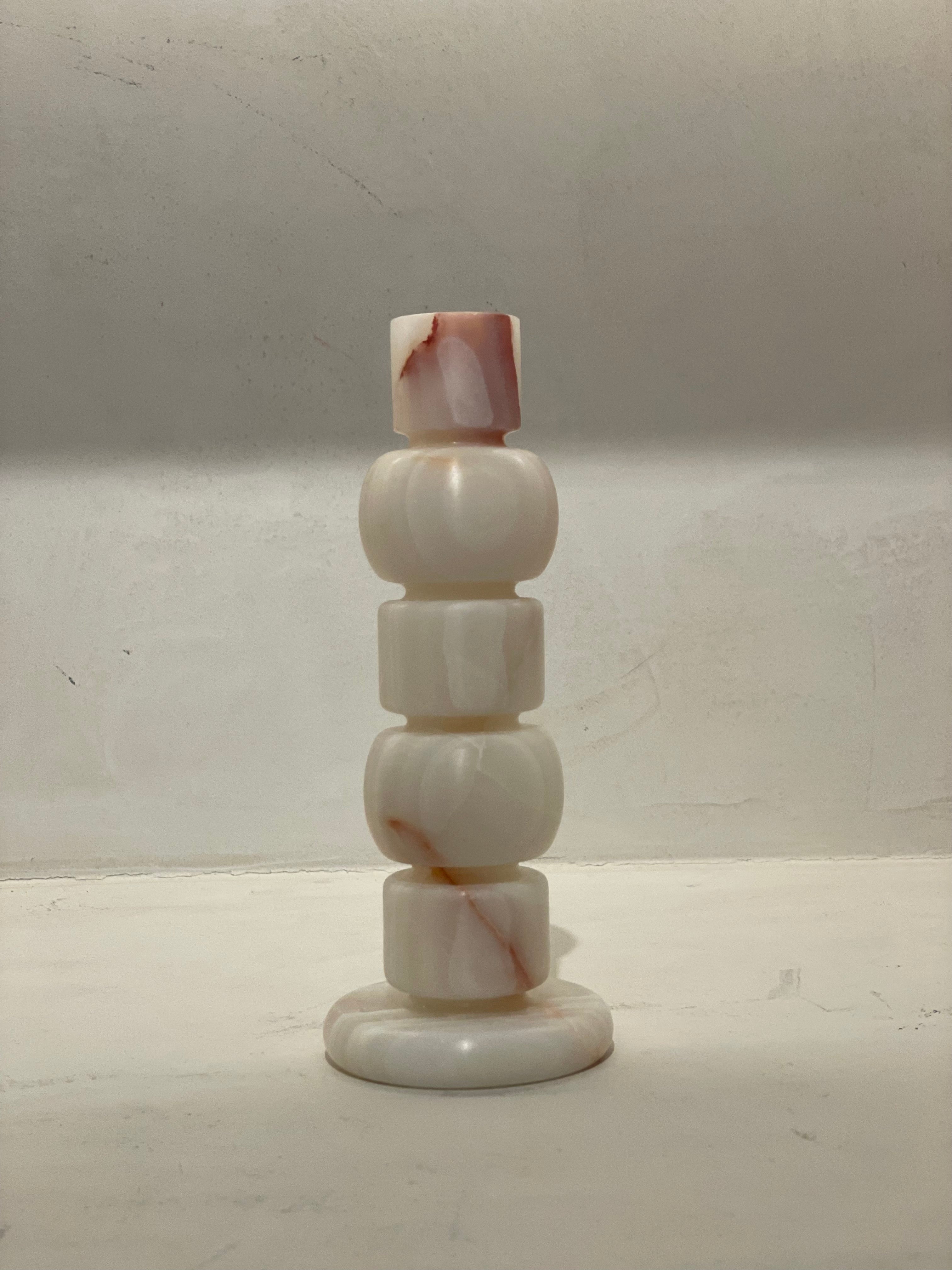 Candlestick onyx white XL