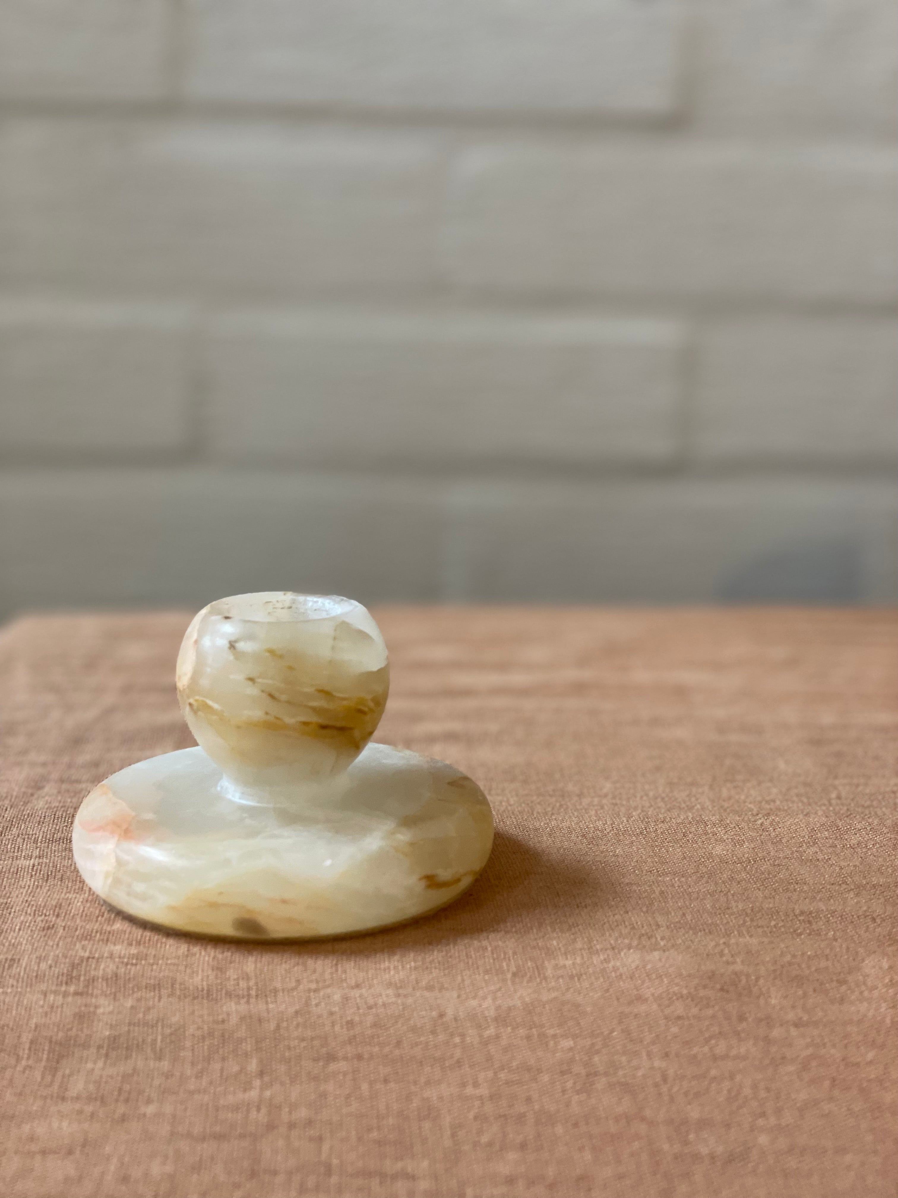 Kandelaar onyx karamel  S