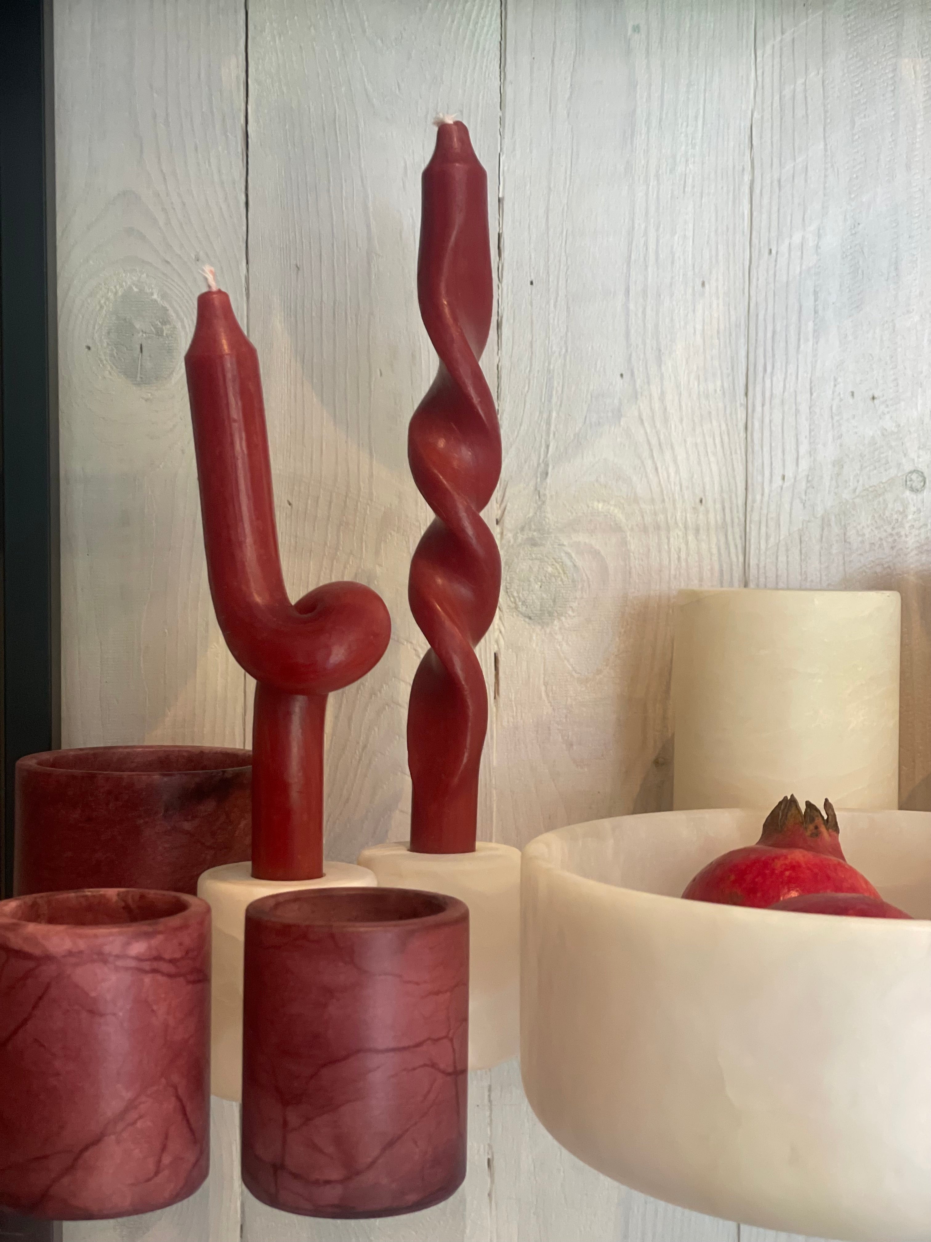 Kaarshouder albaster bordeaux S