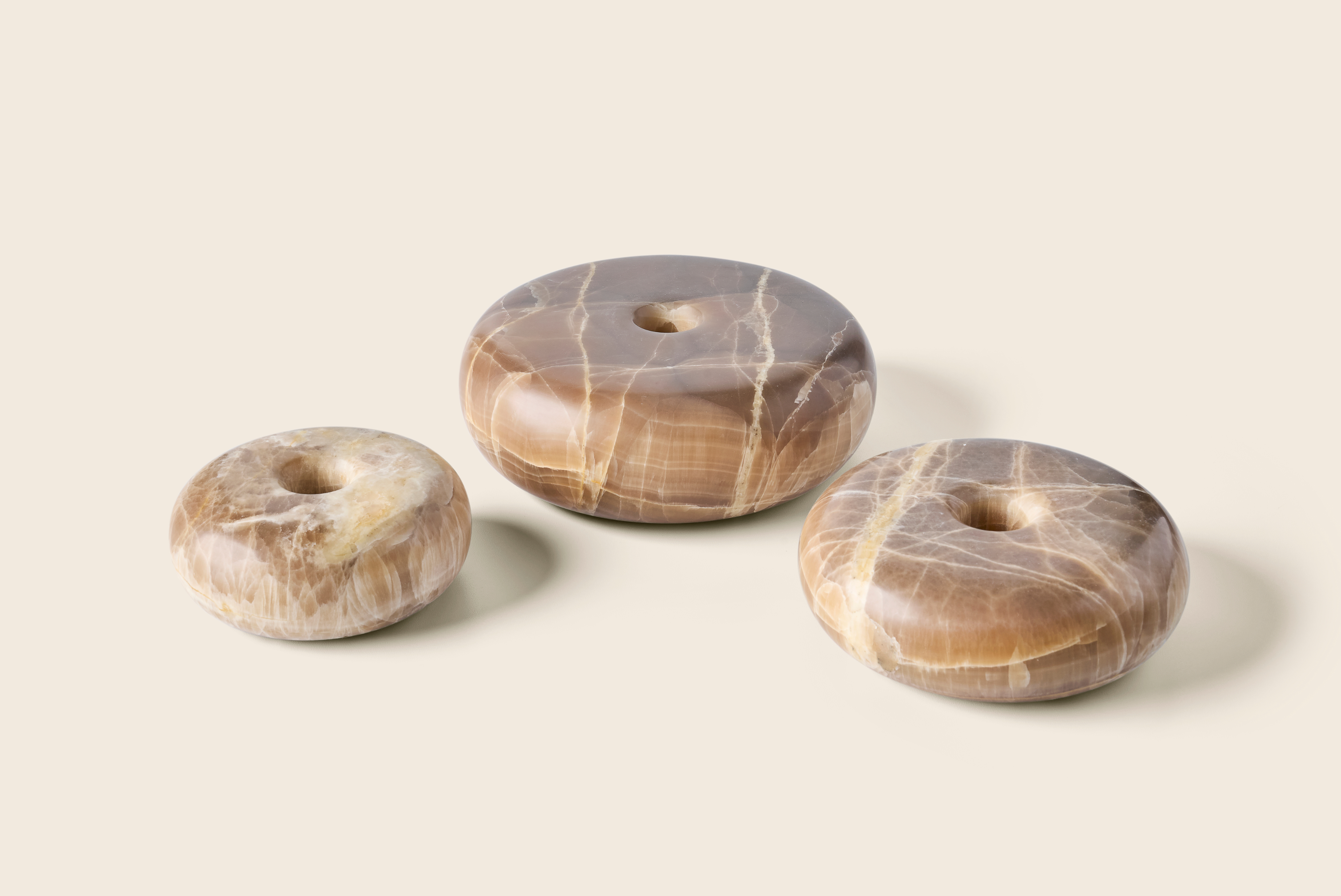 Kandelaar donut onyx bruin M
