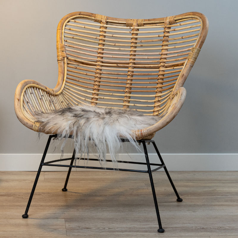 Chairpad Icelandic sheepskin - white-black
