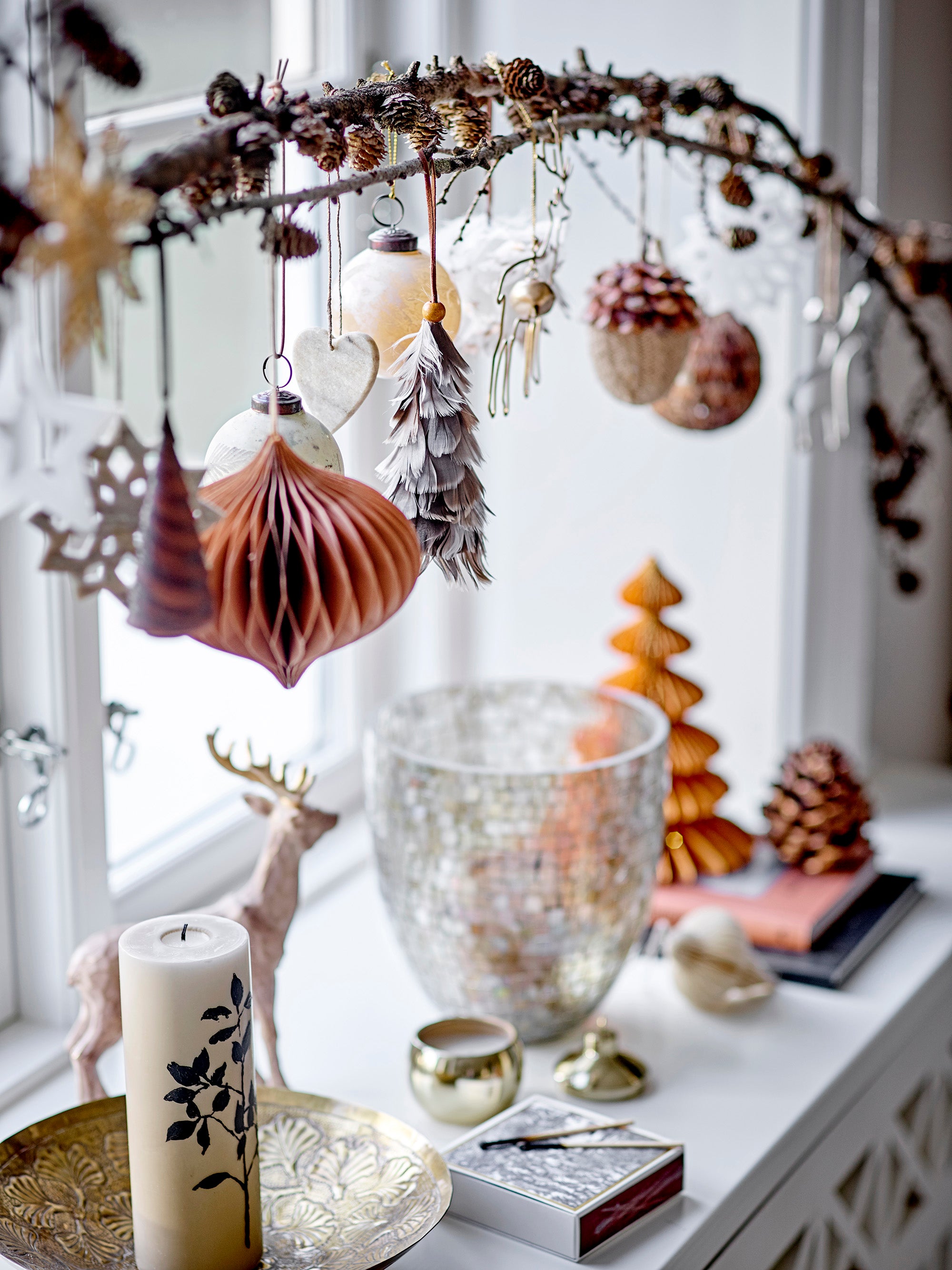 Kerstdecoratie - set van 2 papieren kerstboompjes