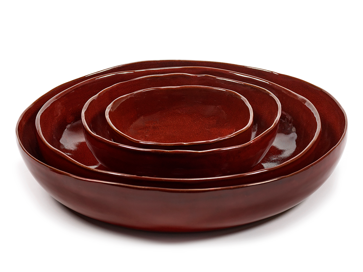 Bowl M - La Mère by Marie Michielssen - Venetian red