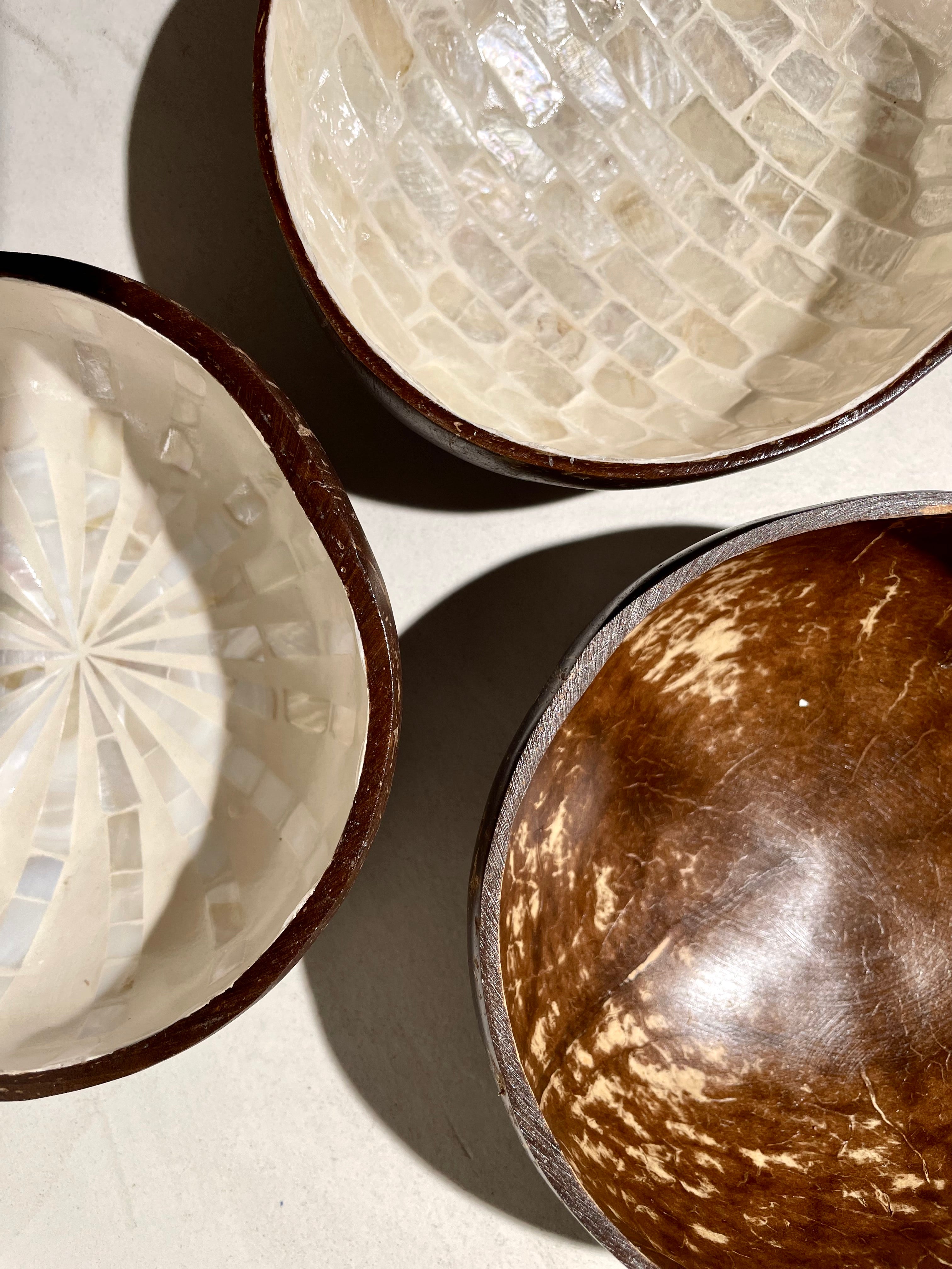 Coconut Bowl - White Mosaic